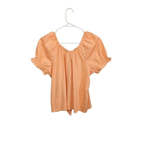 j crew Tops - NWT J. Crew Peach/ Orange Tie-Back Top Size Medium Cotton